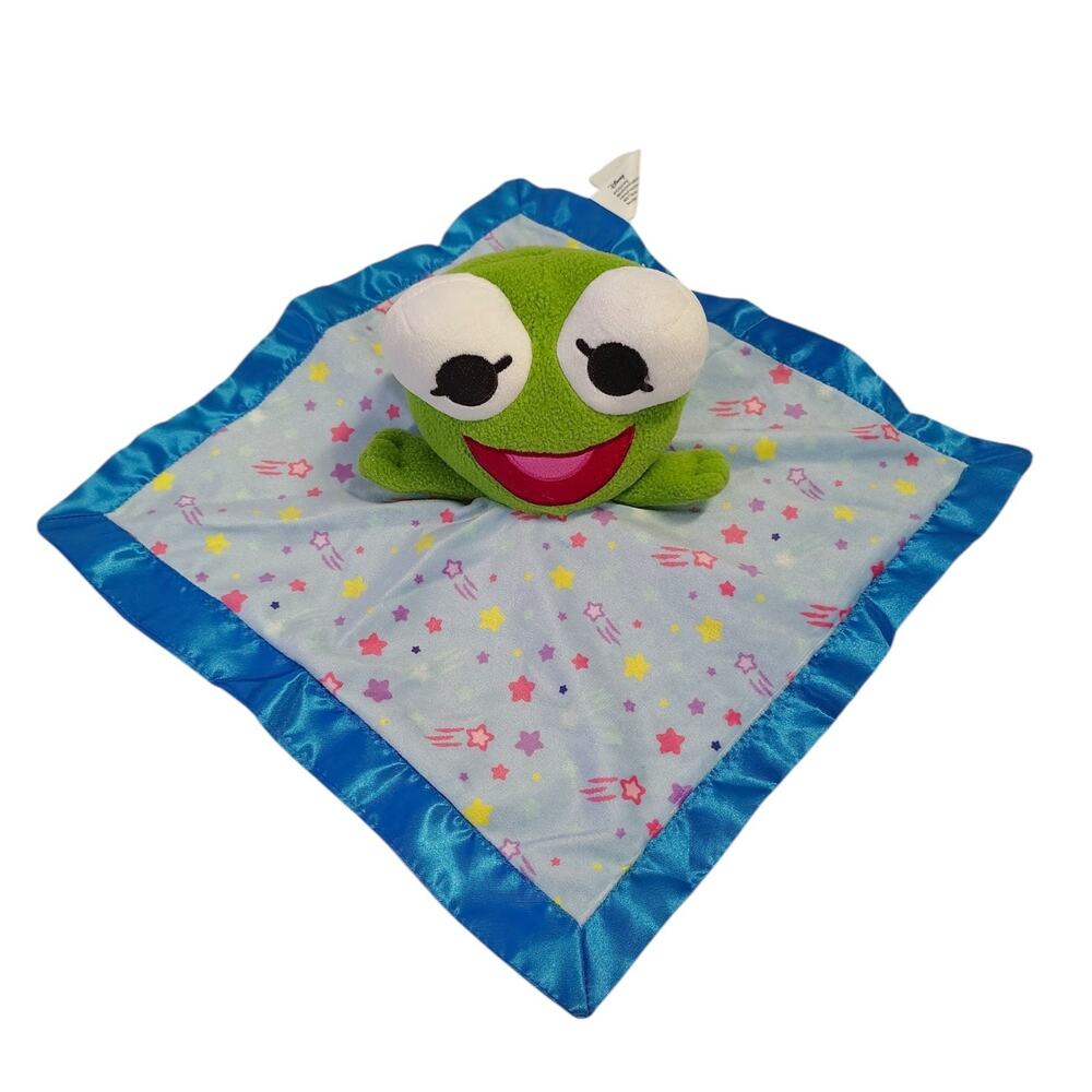 Disney Junior Kermit Frog Muppets Security Blanket Lovey Rattle Muppet Babies